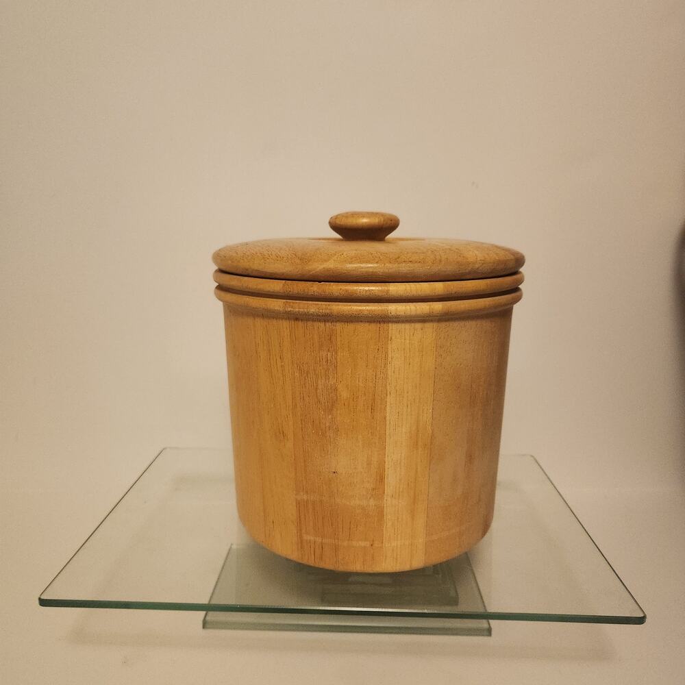 Vintage Dansk Blonde Wood Ice Bucket Plastic Liner